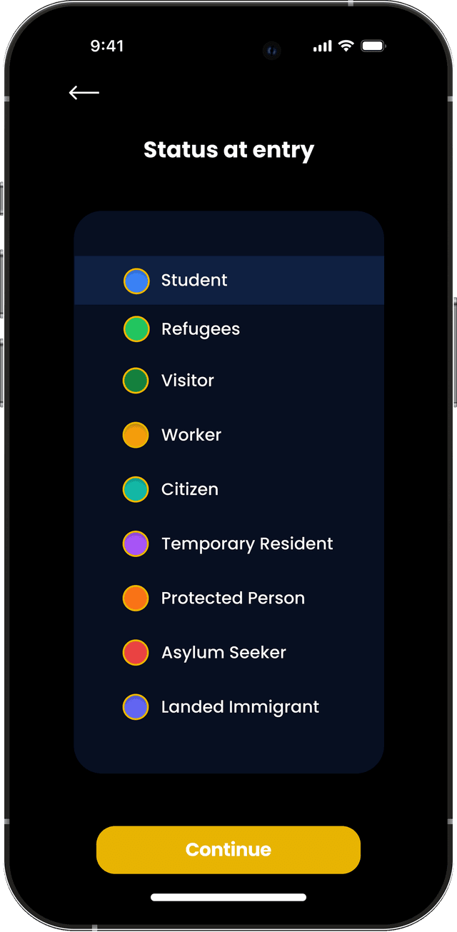 Status at Entry